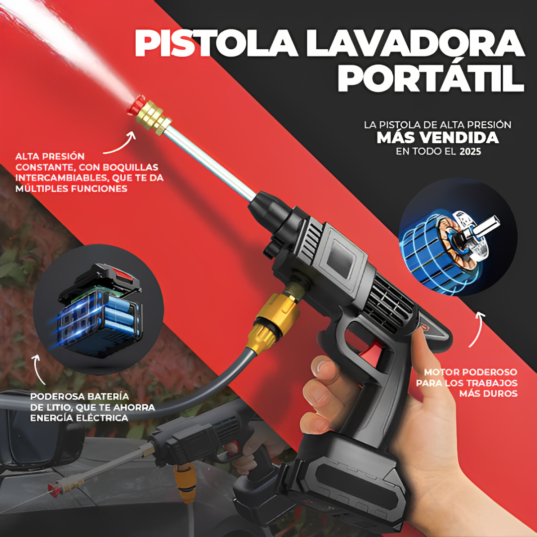 HIDROLAVADORA inalámbrica con batería recargable de 48V