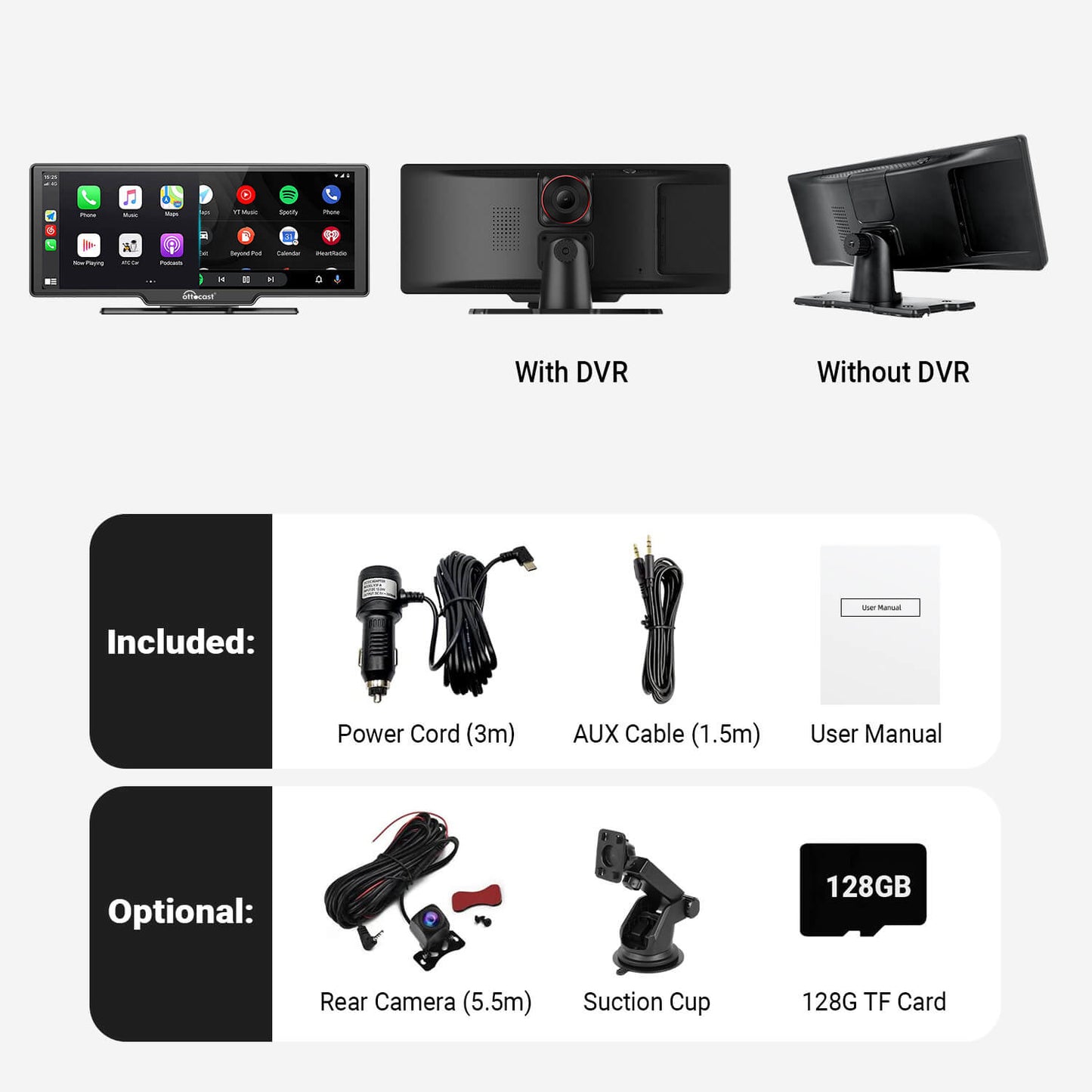 Pantalla Inteligente 10" para Auto con Apple CarPlay y Android Auto