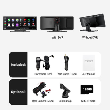 Pantalla Inteligente 10" para Auto con Apple CarPlay y Android Auto