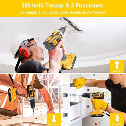 Kit Taladro Rotomartillo Inalámbrico