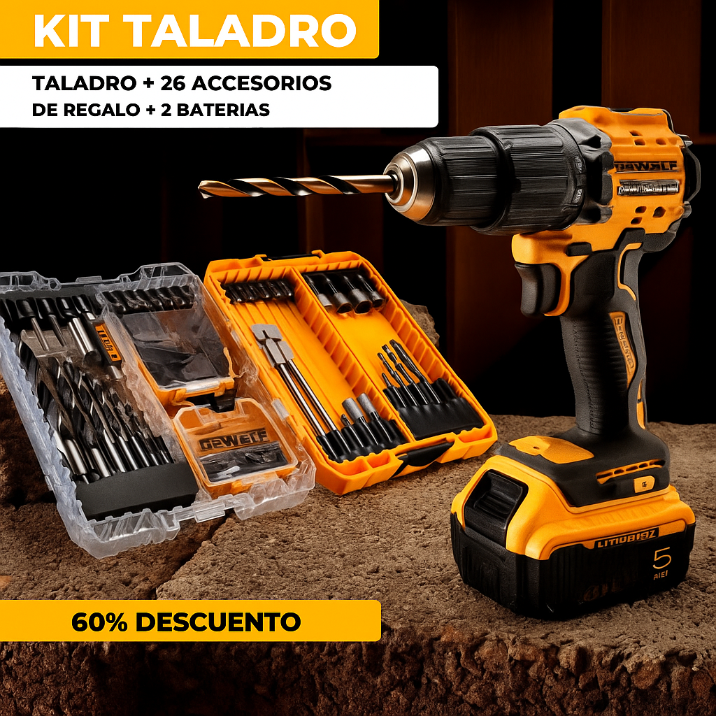 Kit Taladro Rotomartillo Inalámbrico